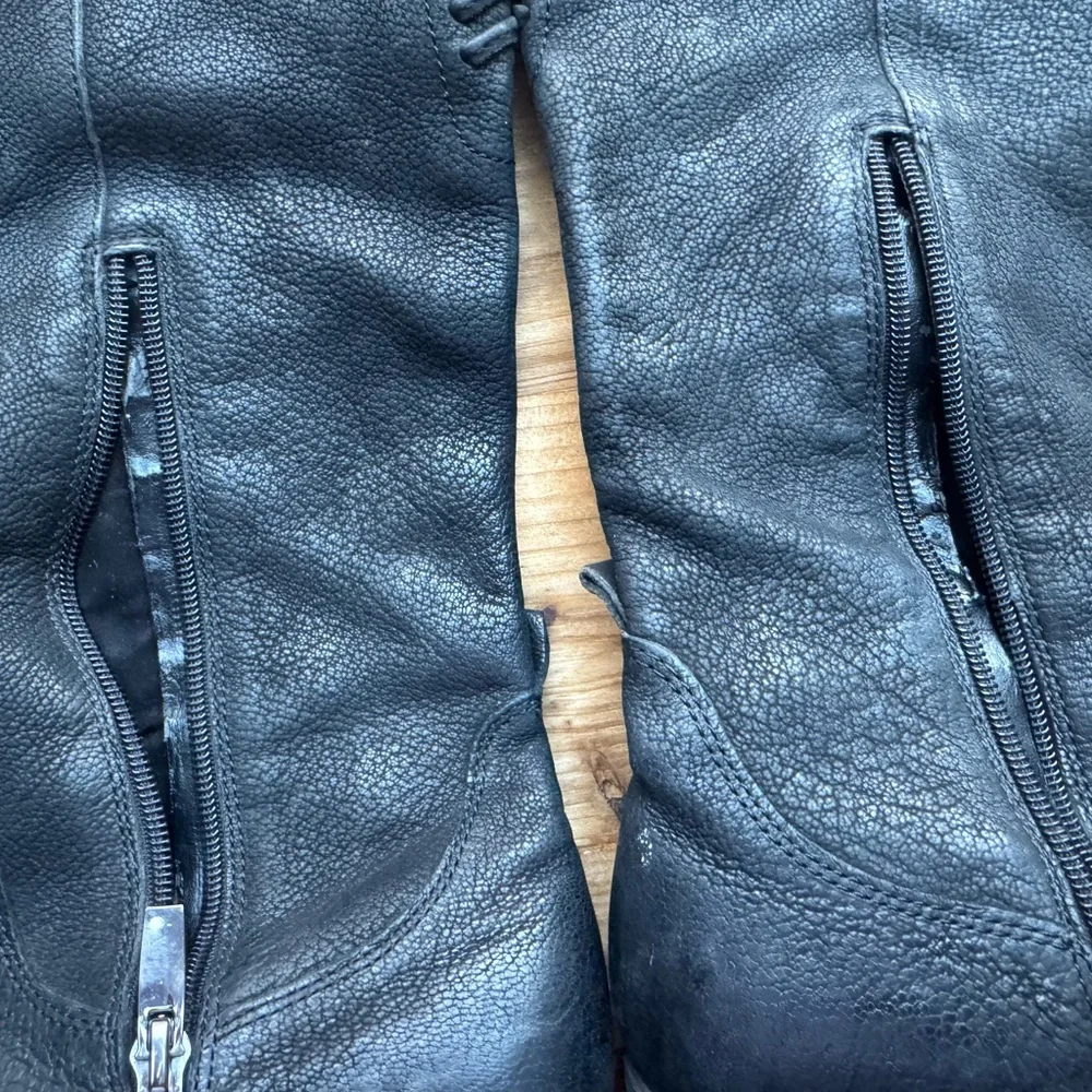 Vince Camuto Patamina Knee High Riding Boots Black Leather Side Zip Wmn's 9M